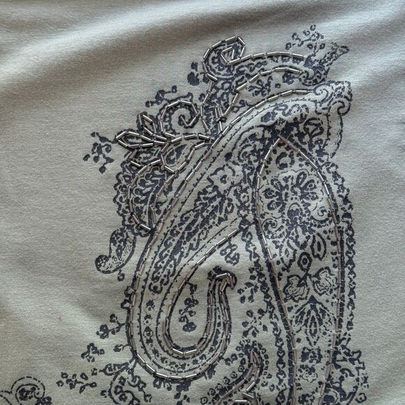 Chico's Moss Green Pullover, 3/4 Sleeve Top, Size Medium - Picture 5 of 11